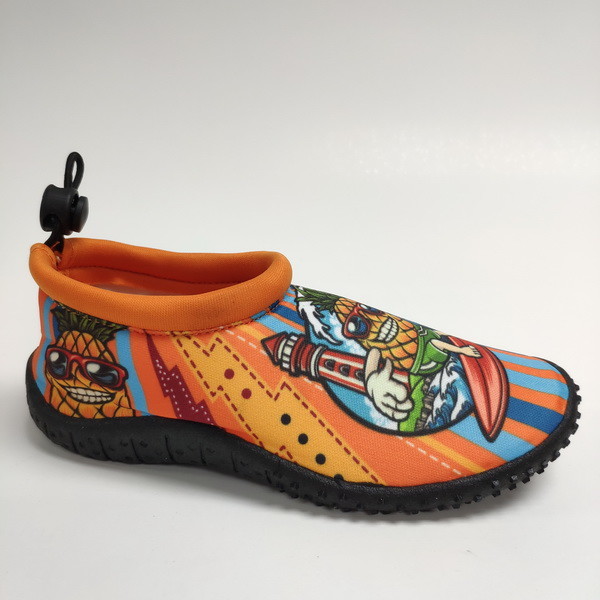 Reusable Pineapple Printed Water Aqua Shoes For Ladies