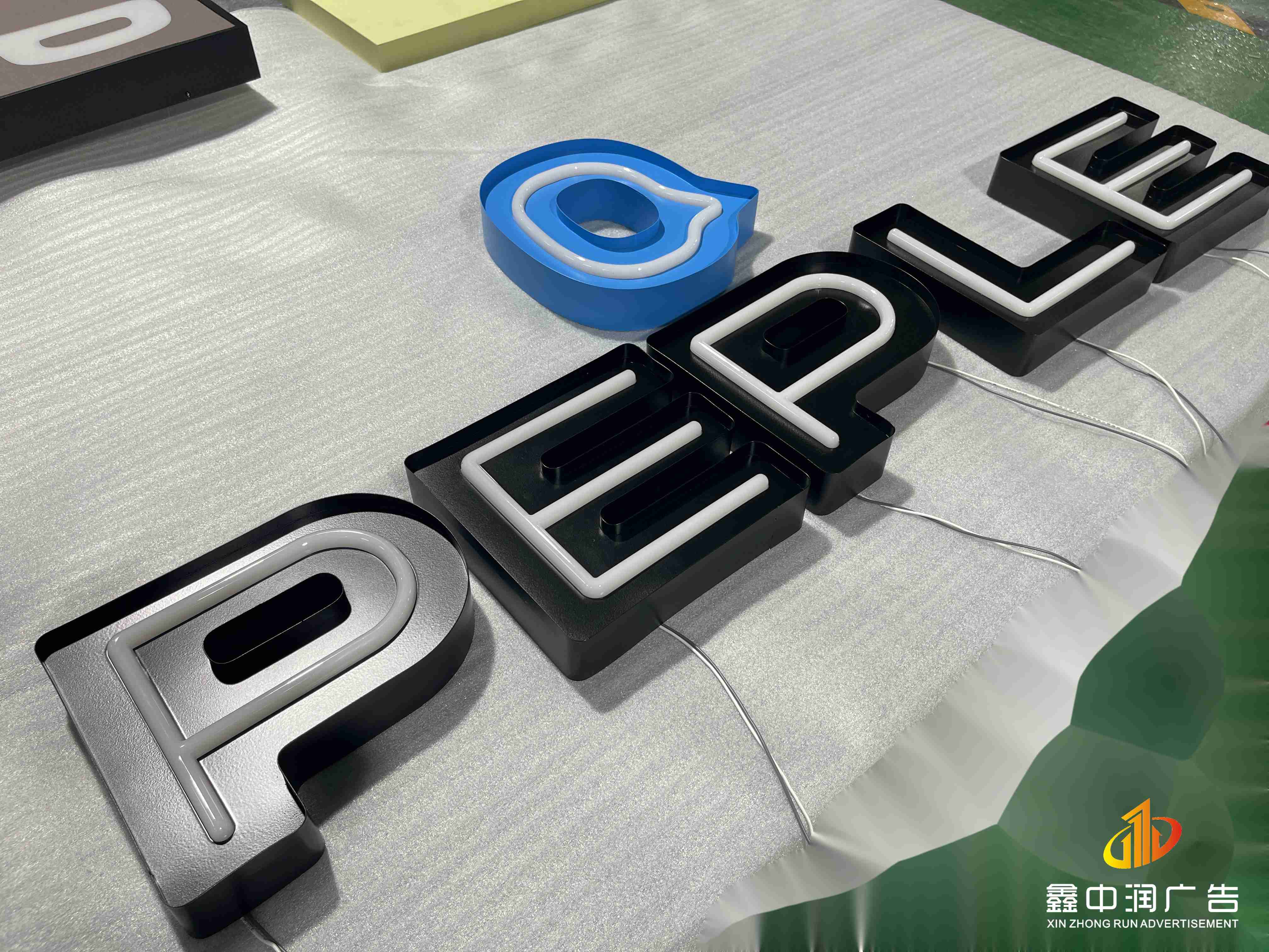 Factory free custom design stainless steel frame+acrylic 3d led neon letter sign