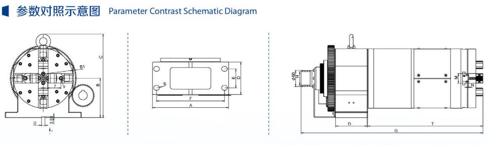 Four-Jaw Double-Action Pneumatic Precision Rotary Feeding Chuck R125s For Metal Processing  For Industrial Machinery Laser Cutting Chuck With Wide Clamping Range