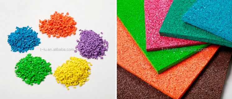 Colorful Soft EPDM Granules SBR Rubber Safety Tiles Shock Proof