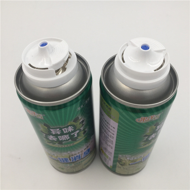 Recycled One Time Shot Aerosol Actuator For Empty Tin Cans Non Spill