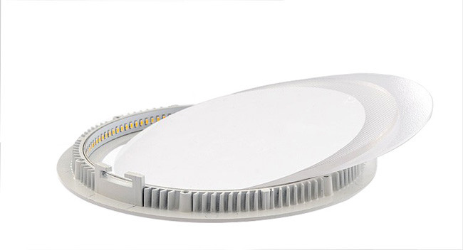 Embedded / Recessed Round LED Panel Light With Silvery / Piano White Frame