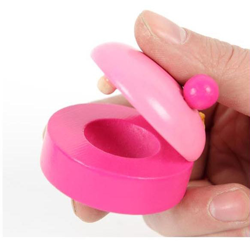 Castanets 2.5cm Wooden Clapper Toy Handle Musical Instruments