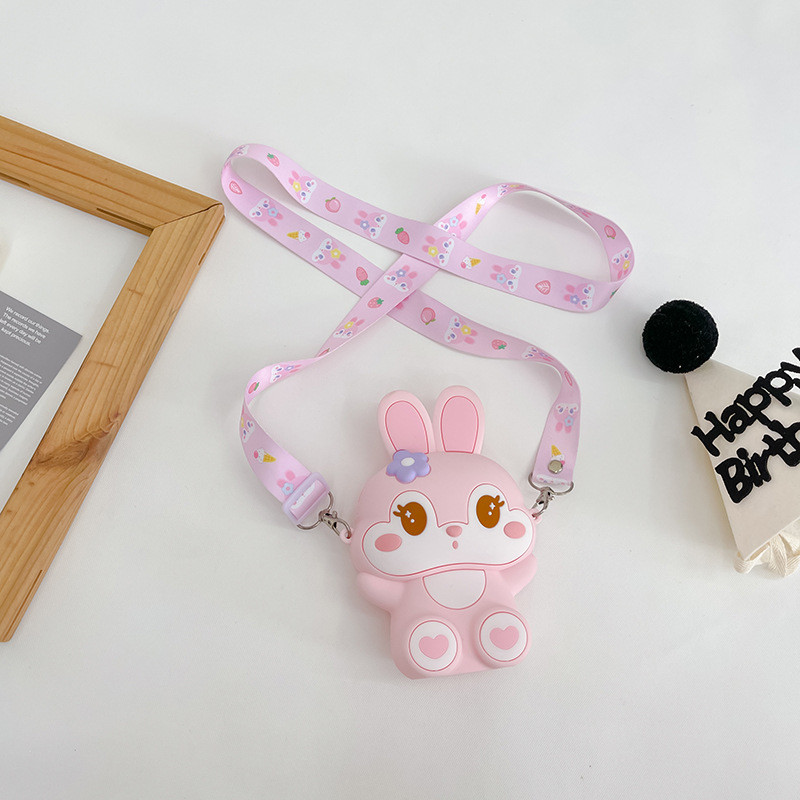 Bear Lightweight Silicone Pencil Case For Durable Stationery Storage Crossbody Shoulder Purse Bag Cute Mini Handbag