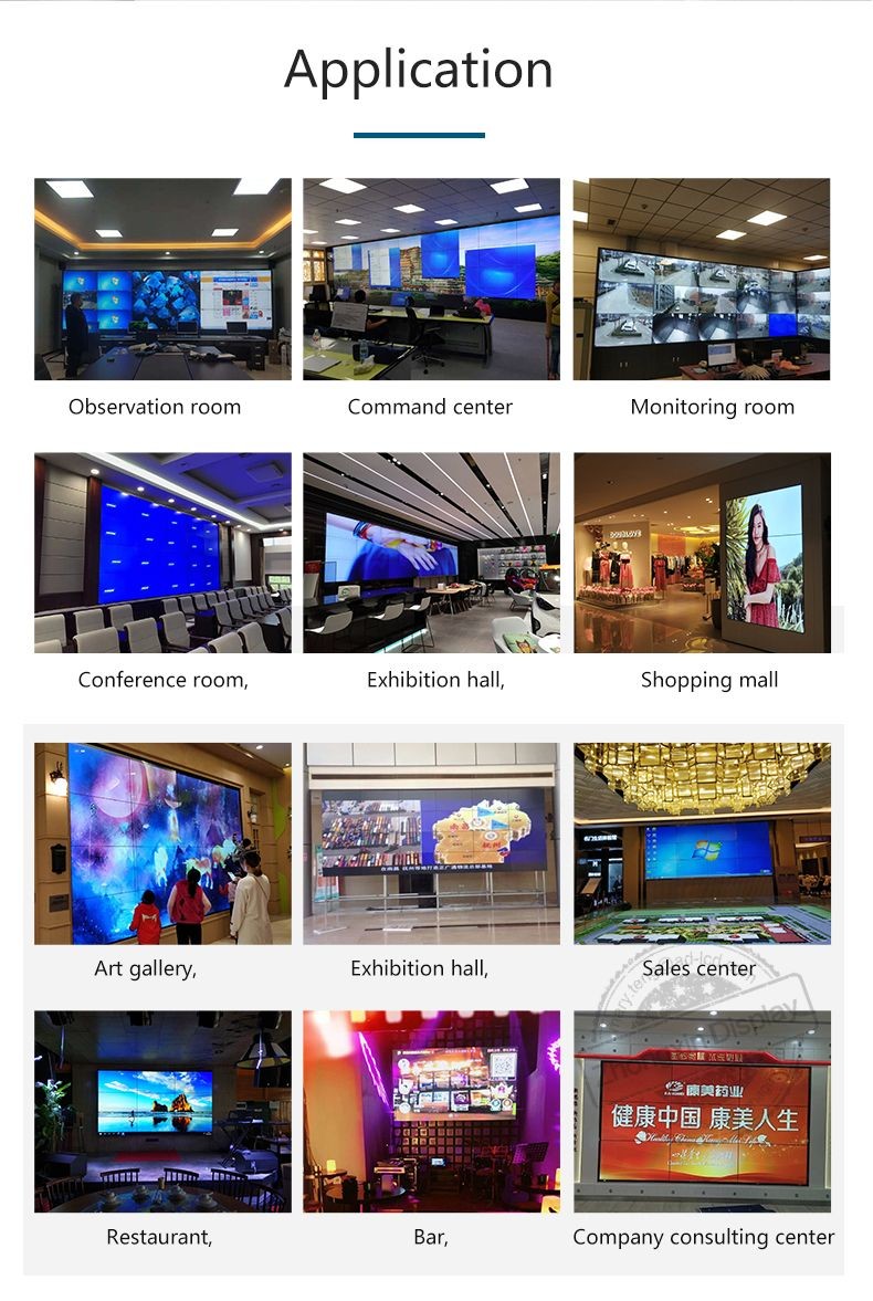 High Brightness Ultra Slim Bezel 49 inch 3.5mm bezel UD 4k 3x3 Video Wall Controller FCC Certified