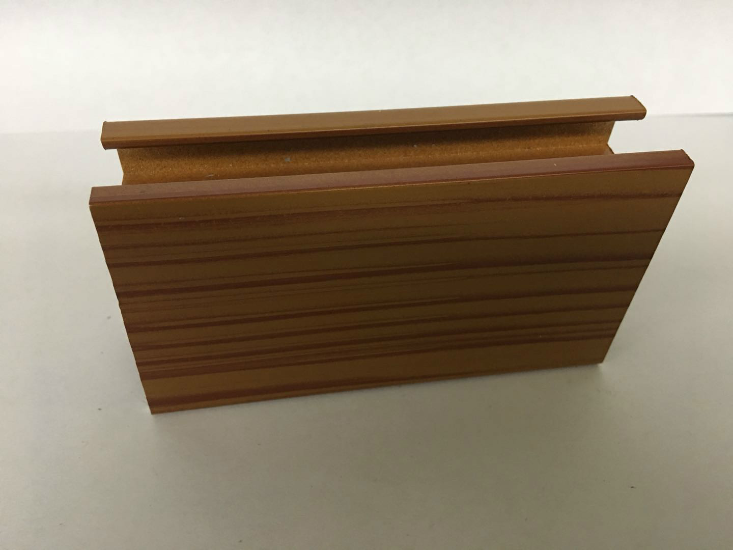 Light Brown Wood Finish Aluminium Profiles For Decoration 6m Normal length