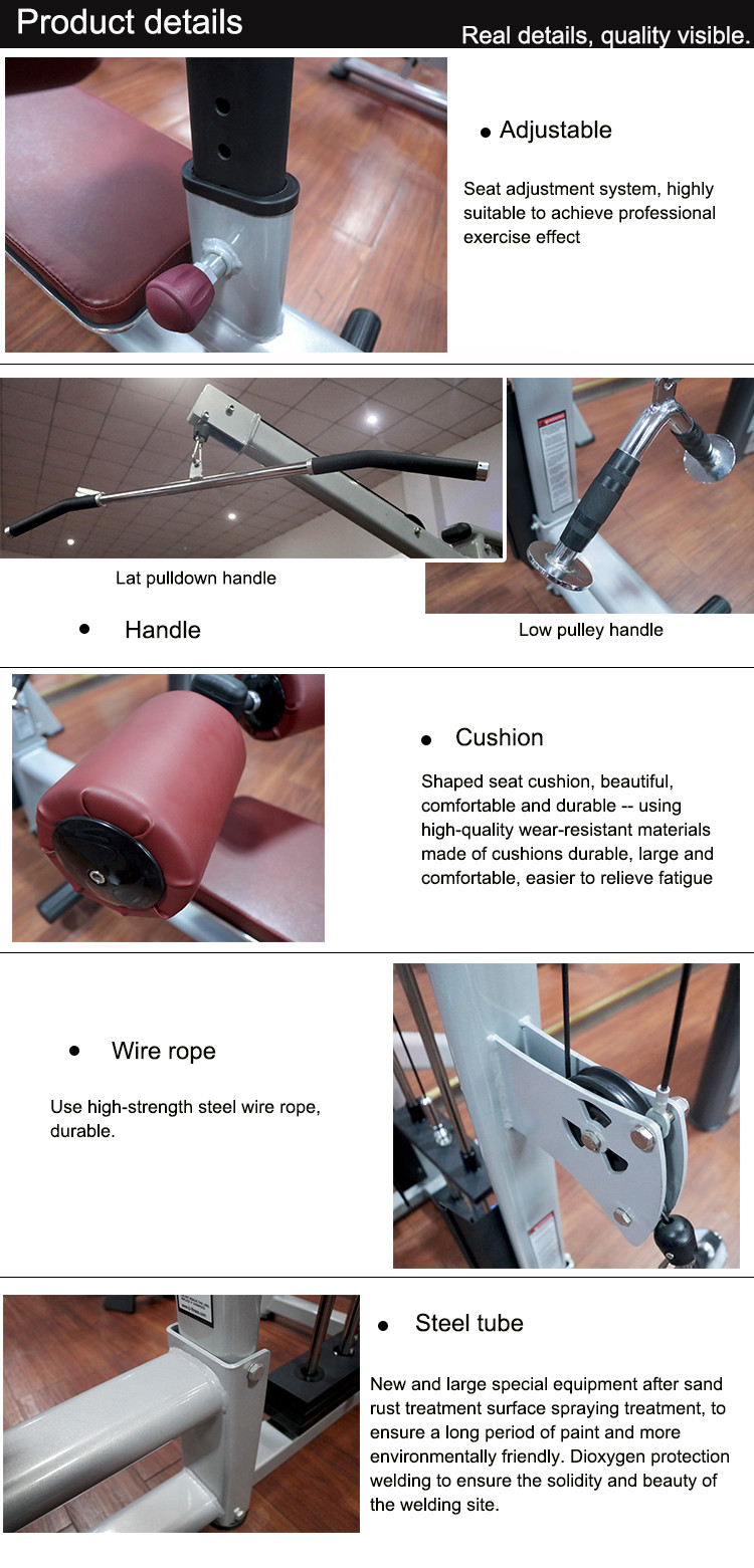 Indoor Life Fitness Workout Machines / Lat Pulldown Machine Combined With Seated Row