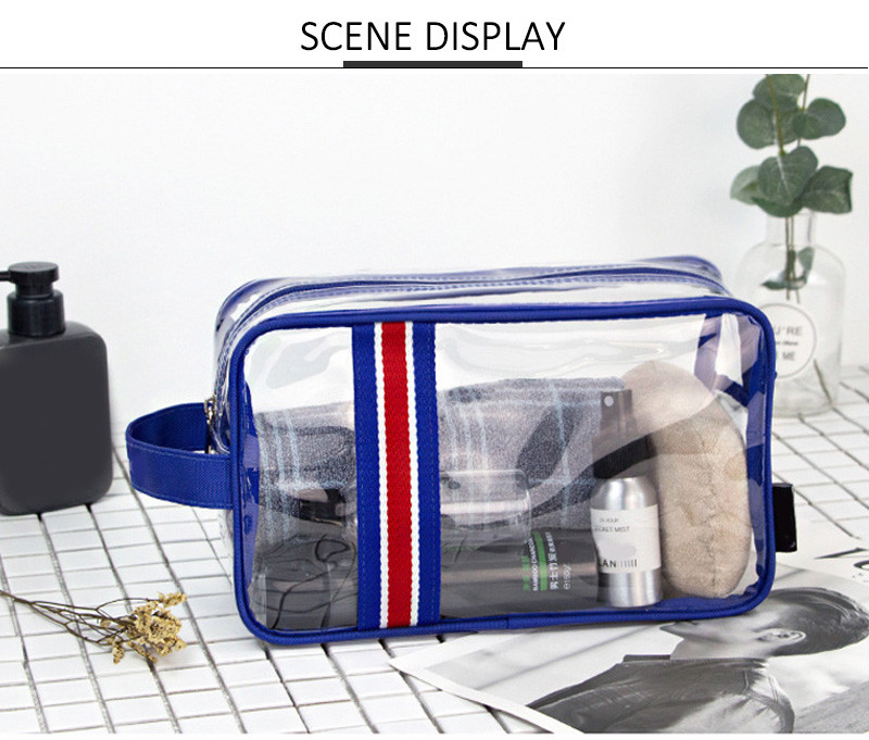 Custom Logo Waterproof Transparent PVC Cosmetic Bag