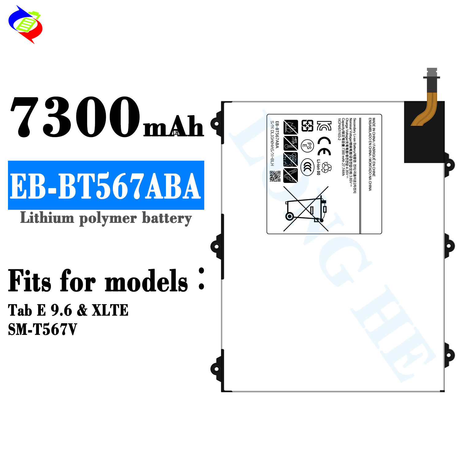Lithium ion lithium polymer batteries EB-BT567ABA 7300mAh 4.35V For Samsung Galaxy Tab SM-T560NU T567V Galaxy Tab E 9.6