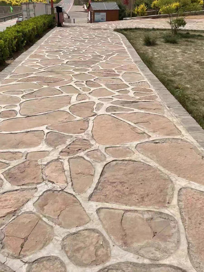 3D Natural Marble Stones Random Rusty Slate Meshed Flagstone Outdoor Garden Flooring Pavers Wall Tiles