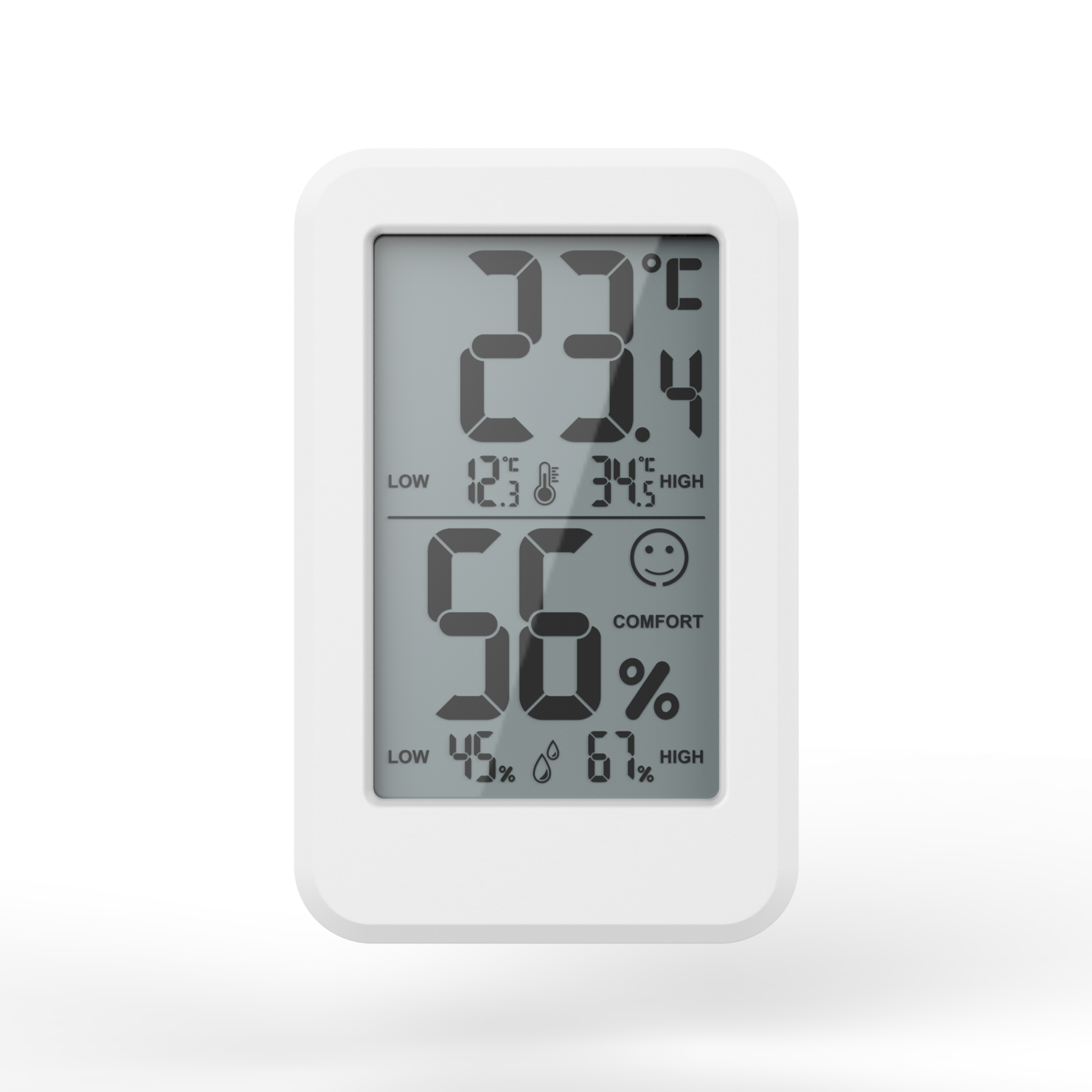 ABS 0 - 50C Temperature Humidity Thermometer High Accuracy Hygro Meter