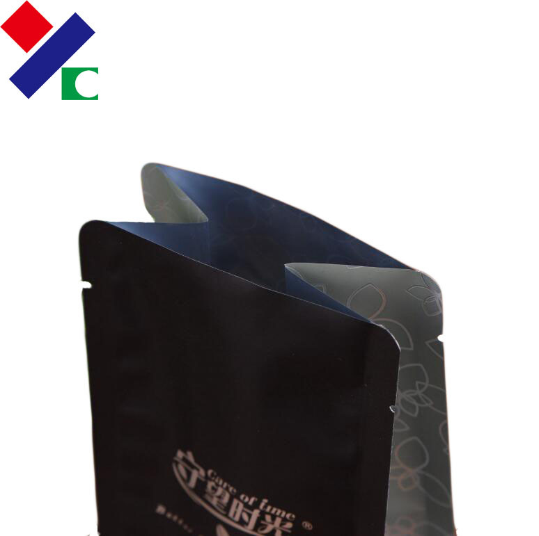 500g Recyclable Packaging Bags Matte Black Stand Up Pouch 70 Microns With Zipper / Valve