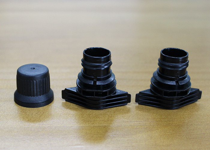 Anti Theft Plastic Screw Spout Caps Packaging On Self Stand Up Bags