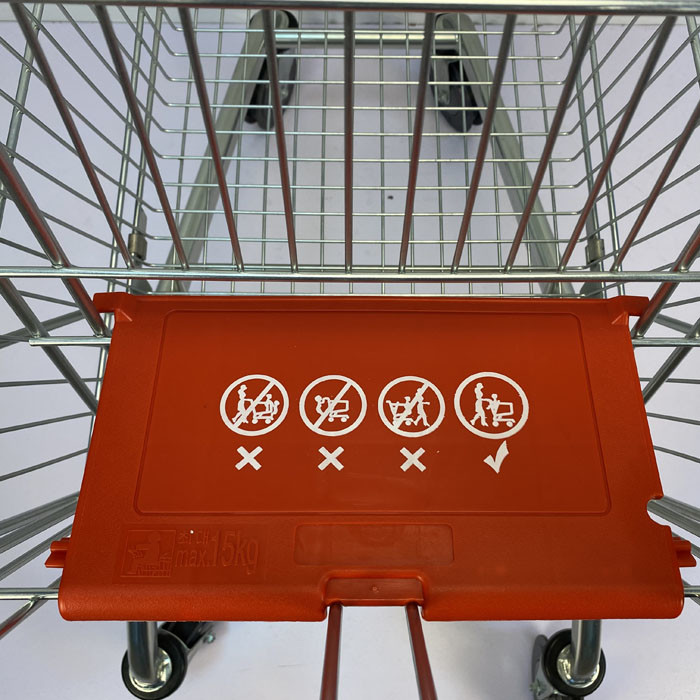 150L Large Capacity Foldable Metal Shopping Trolley With Child Seat