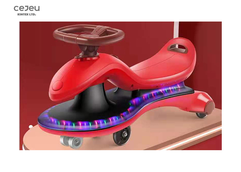 Flashing Kids Swing Cars Steering Universal 2 Layer Wheel Swing Car 18kg