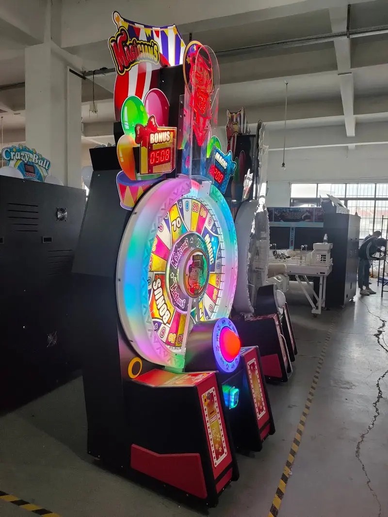 Magicians Wheel Lottery Redemption Game Machine Rotating Wheel Coin Operated Ticket Redemption