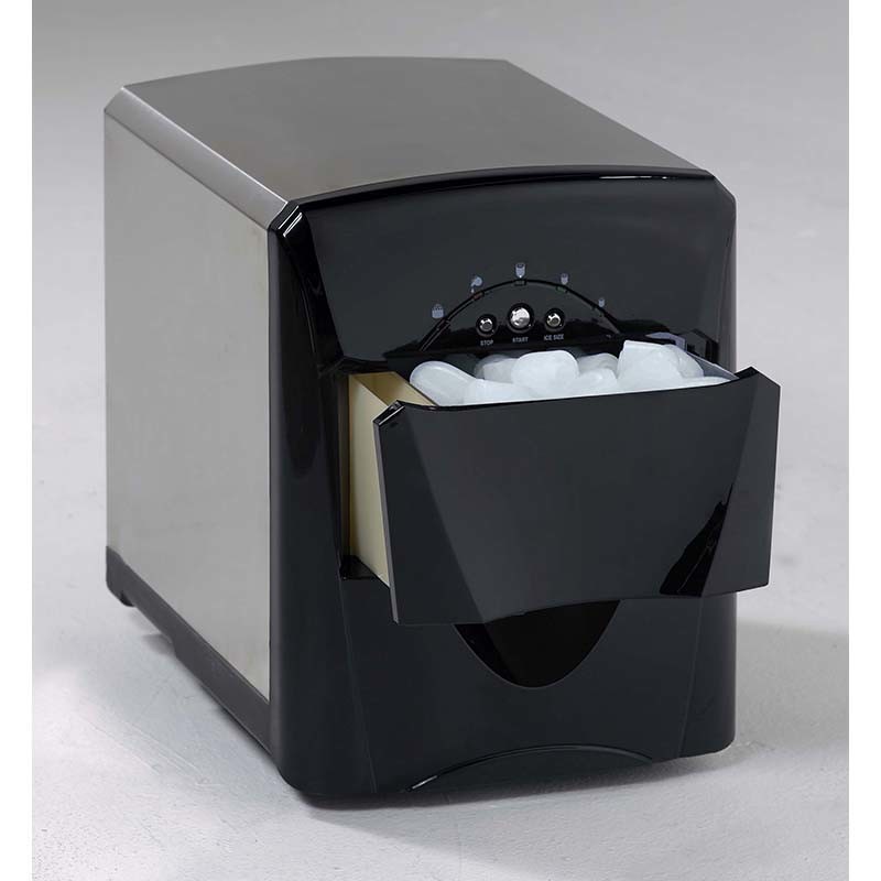 Black Silver Counter Top LED Touch Portable Mini Ice Maker Stainless Steel