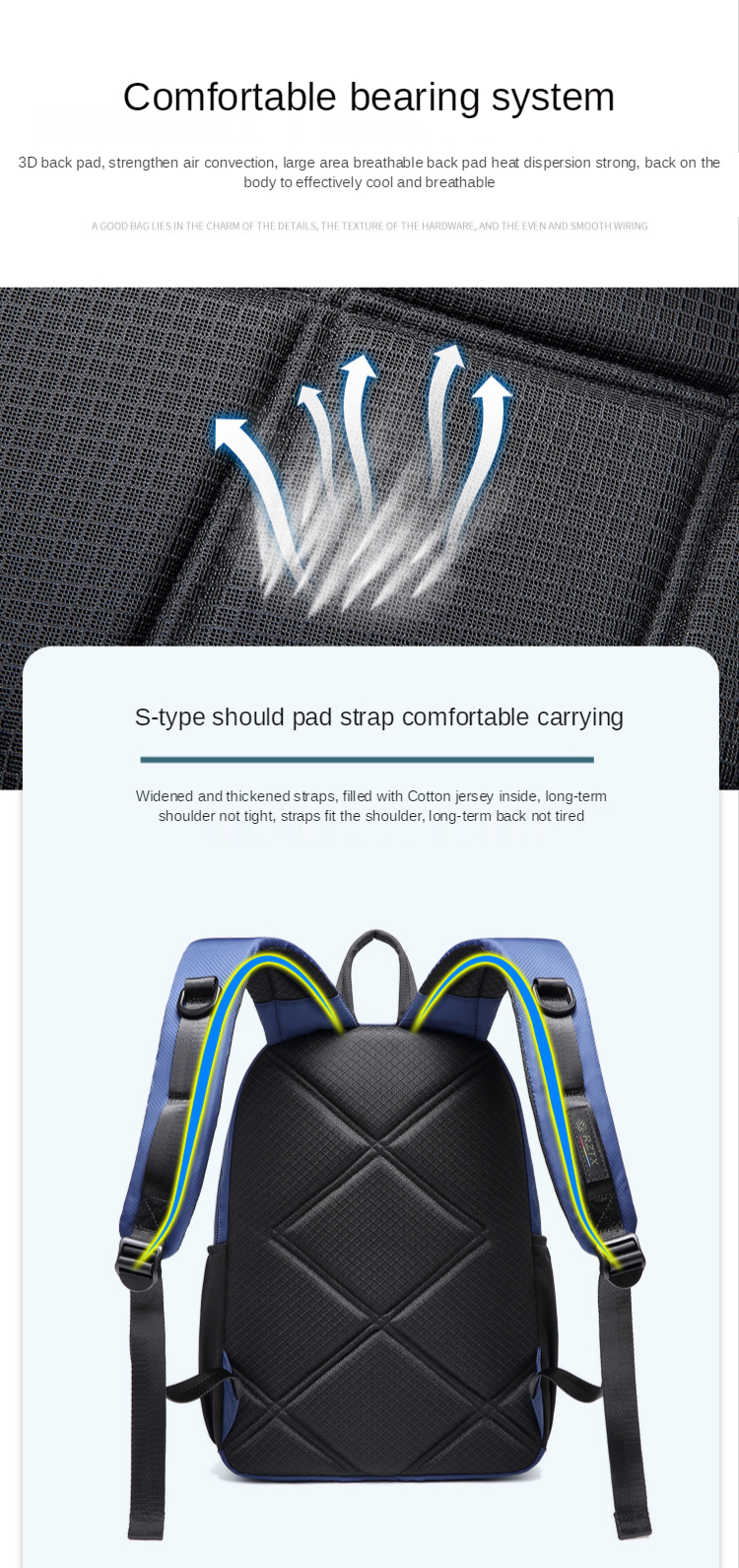 Wear Resistant Waterproof Travel Fashion Backpack 0.58kg Nylon Duffle Bag