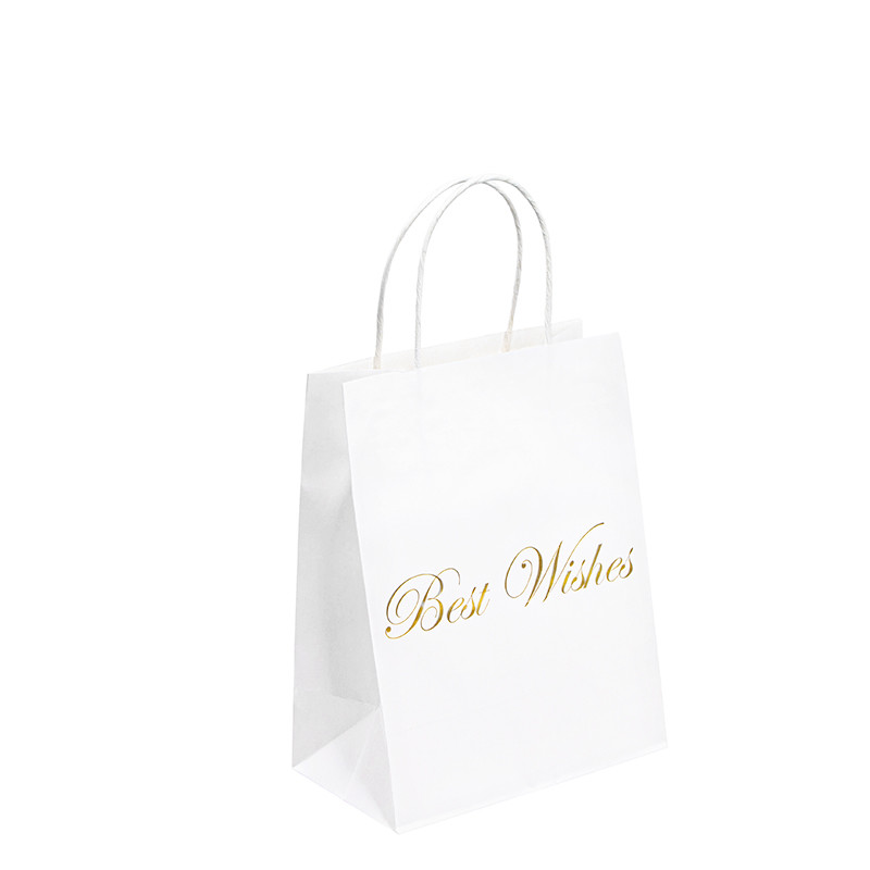 Uncoated Durable T Shirt Paper Bag Customized For Takeaway Packaging