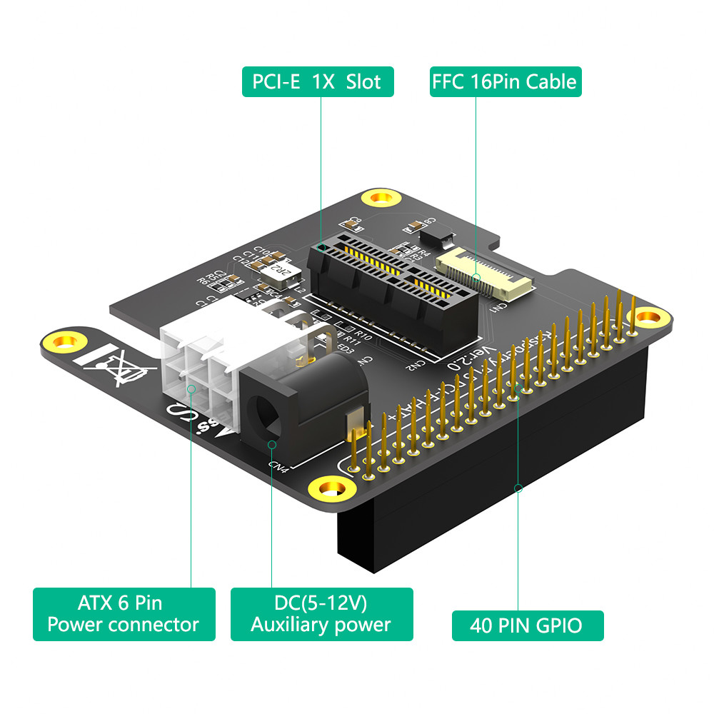 New Version PCI-E Express PCI-e 1x Adapter With External 12V Power For Raspberry Pi