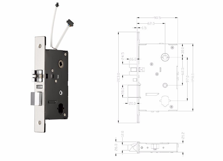 HM-337 High Quality Stainless Steel Electric Hotel Door Lock Product EM4305/M1 Card Lock System