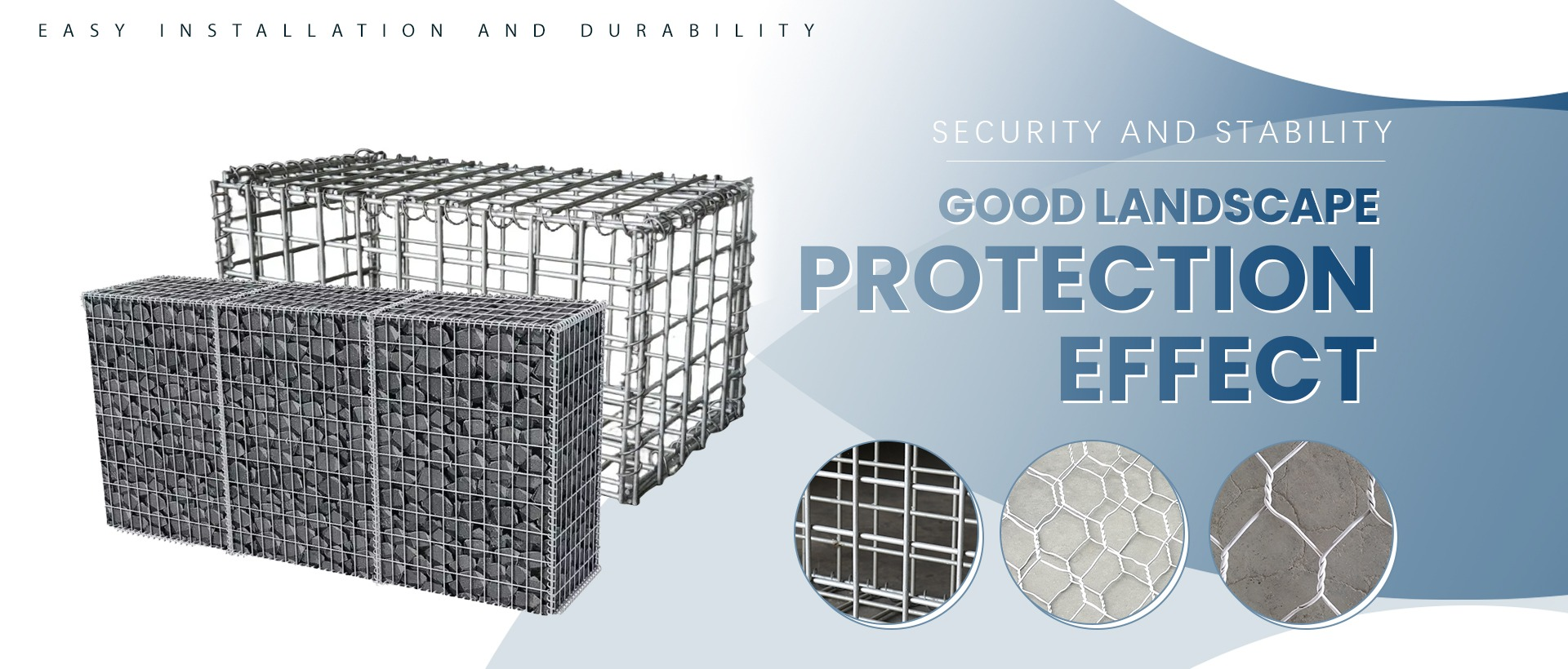 Garden Fence Galfan Coated Welded Gabion Baskets in Square Hole Shape for Landscaping
