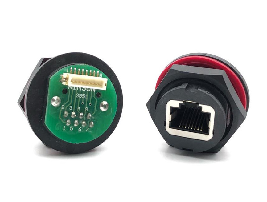 Waterproof Connector Cat. 5e RJ45 Jack with Wafer for IP68. HULYN