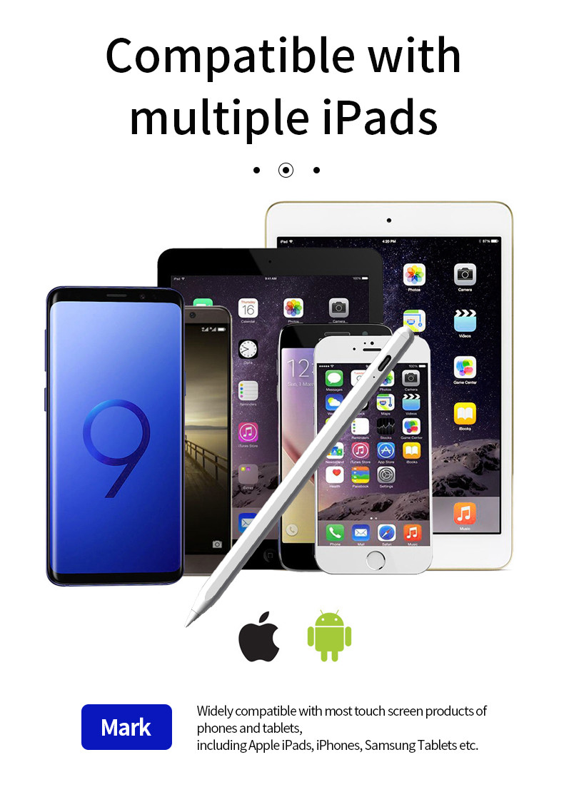 Plastic Tip Bluetooth 4.2 universal pencil for tablet Writing Tool