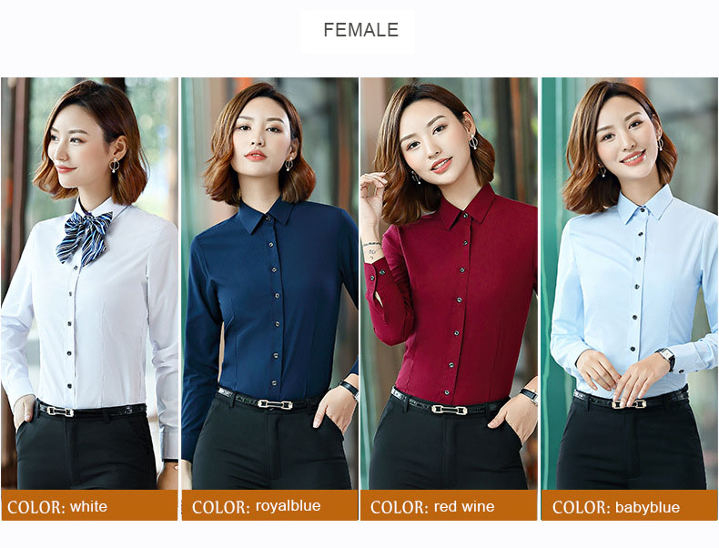 Solid Pattern Breathable 100% Cotton Long Sleeve Formal Dress Shirt for Men and Women