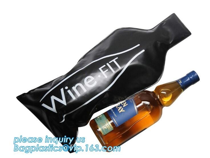Zip lockk bottom leakproof reusable wine bottle protector 3 pack bubble travel protective bag,USA Amazon WineSkin Protecto