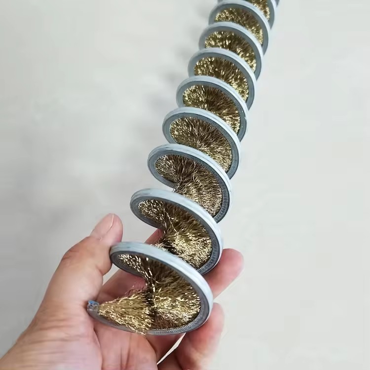 OD50MM-60MM Brass Steel Wire Spiral Brush Inner Coil for Cable Wire Rope Cleaning