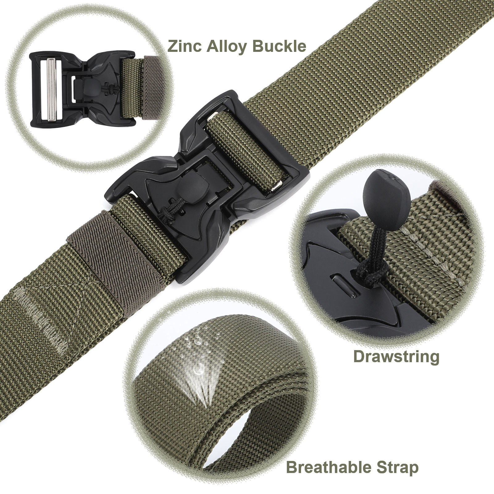 Heavy Duty 135cm Black Web Belt Military Style 38mm Width
