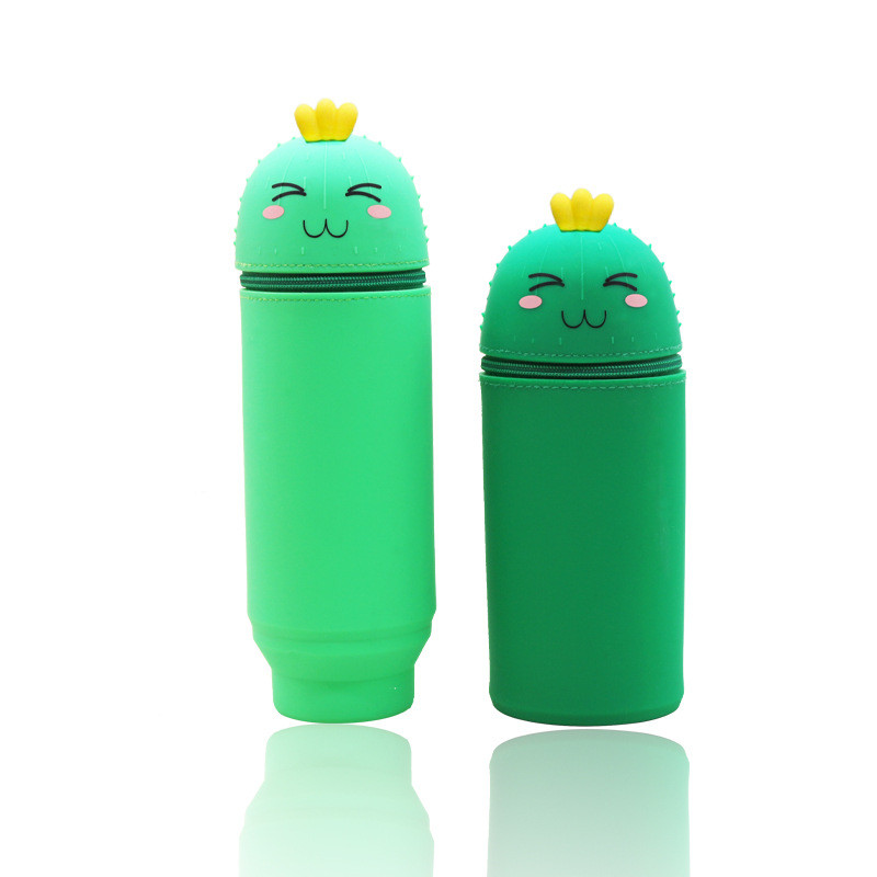 Pencil Case Silicone Pencil Box Pen Bag Holder For Desk Stand Up Pen Case Pencil Box Students Silicone StorageMakeup Bag