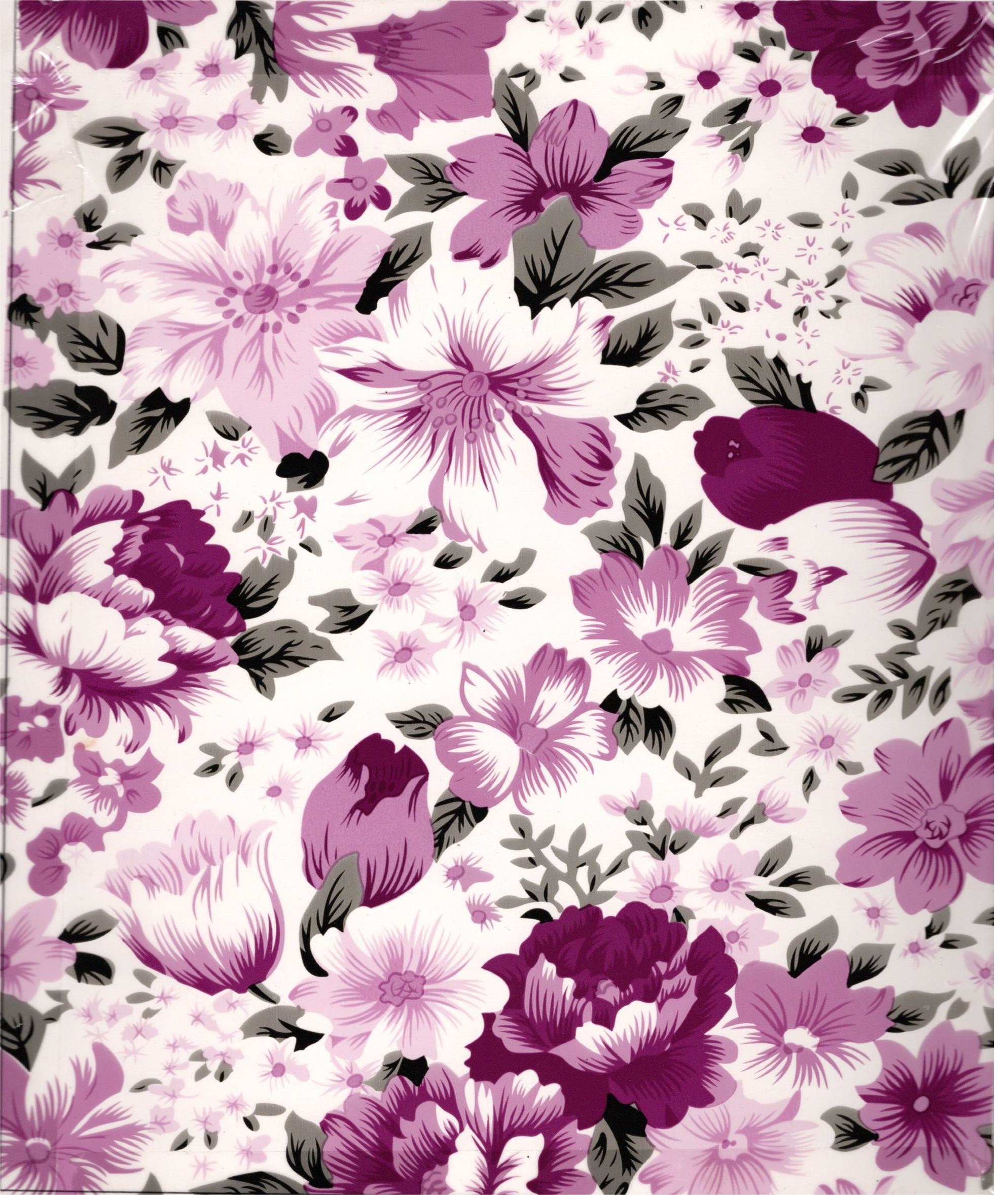 Printed Colorful Flowers PVC PU Synthetic Faux Leather Material
