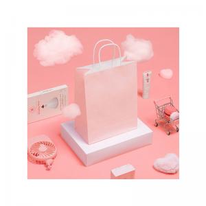 Buy cheap Offset Printing Craft Pink Gift Bag With Hand Length Handle product