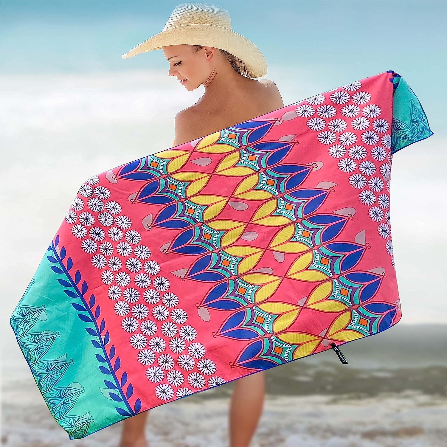 Best Selling High Quality Free Quick Dry Recycle Pet Microfiber Waffle Digital Print Beach Towel
