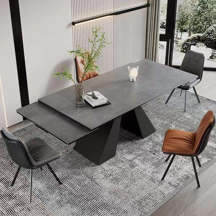 Quartz Stone Tabletop Luxury Wood Dining Table Set OEM ODM