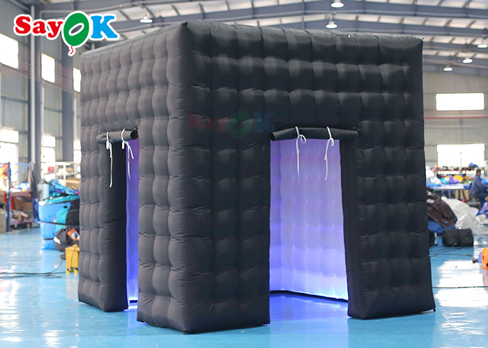 Oxford Cloth LED Inflatable Photo Booth Double Middle Door Camera Booths