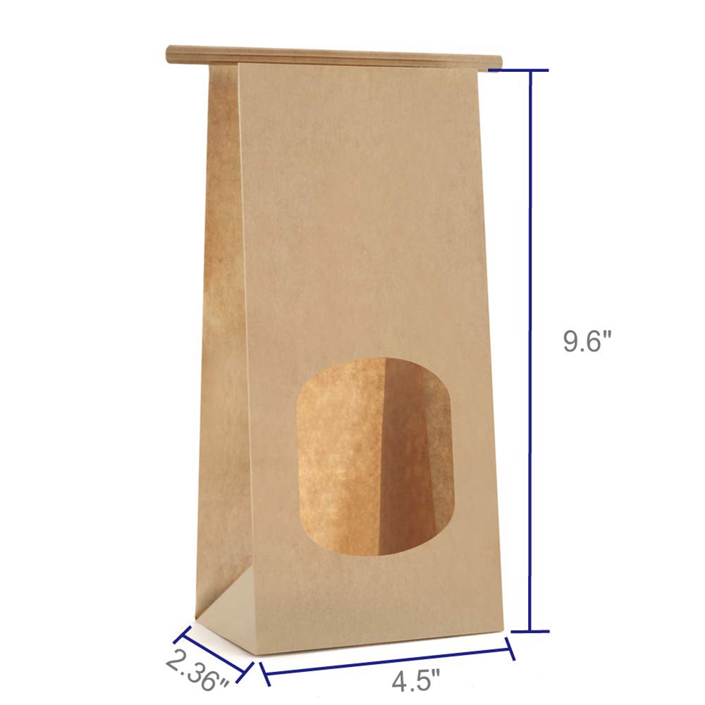Greaseproof Paper Hot Style Bottom Window White Brown Cookie Biscuit Kraft Paper Bag