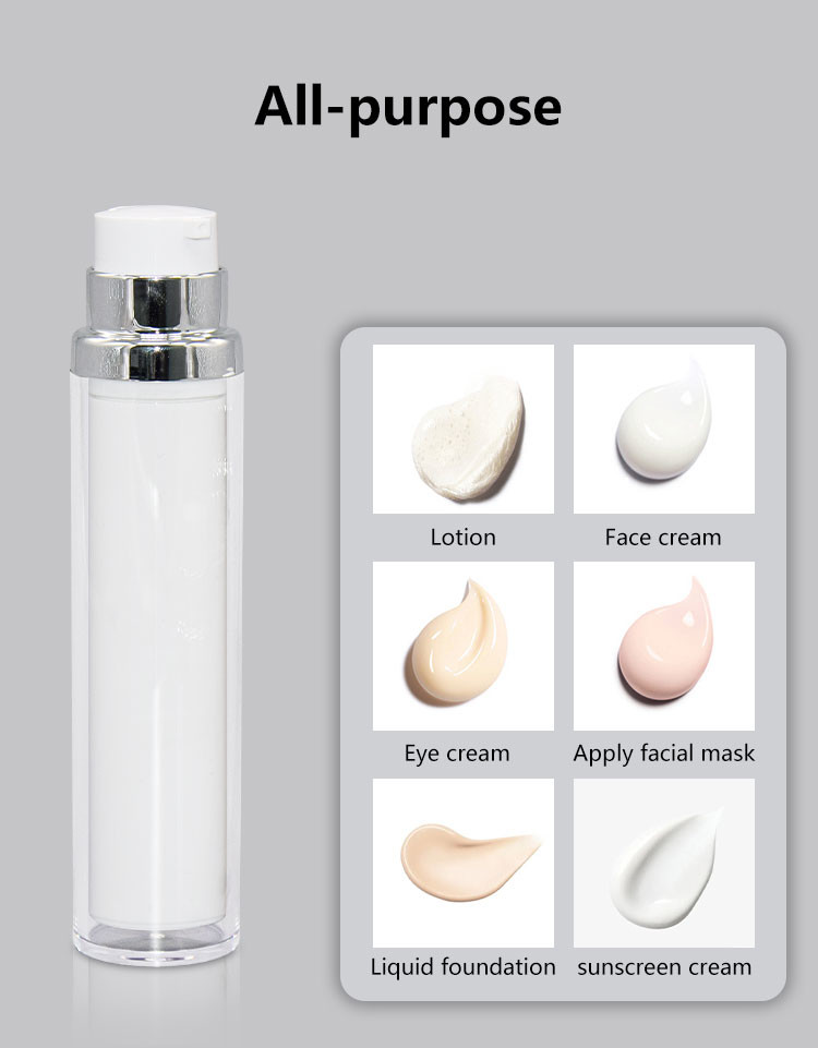 Double Layer PP Airless Pump Bottle 15ml 30ml 50ml Cosmetic Pump Dispenser