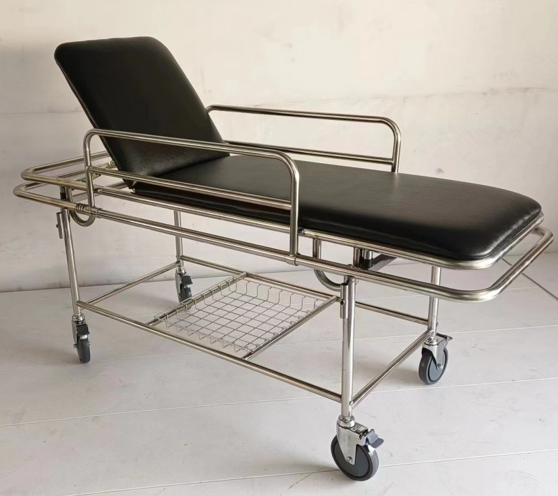 Backrest Adjustable Patient Transfer Stretcher Trolley For Emergency Surgical Operating Rooms