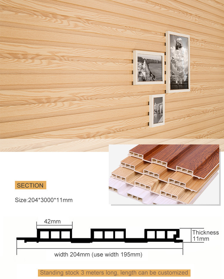 OEM ODM Eco Friendly WPC Wood Panel Fluted Moisture Resistant