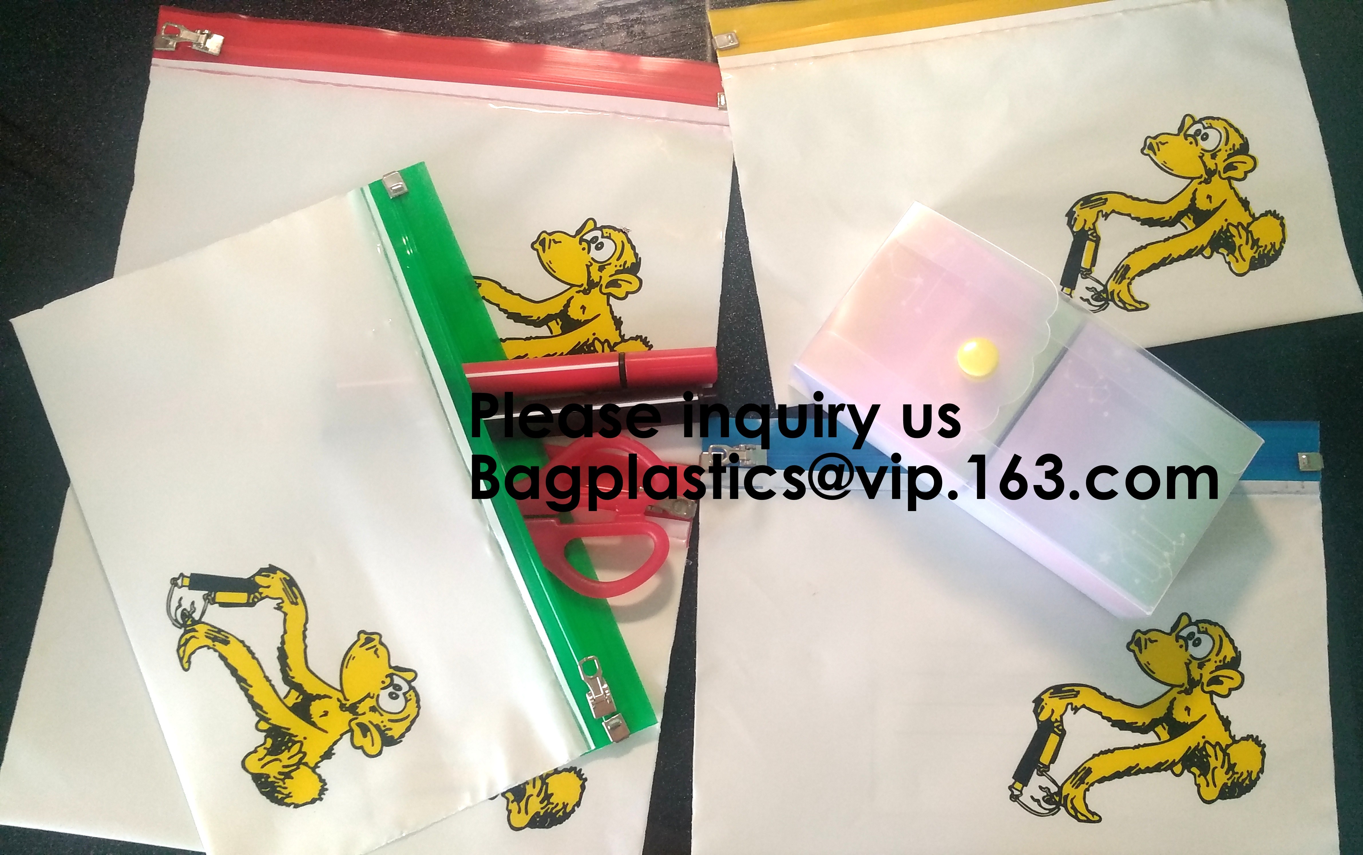 File Packing Bag With Zipper K Zipper File Bag PVC Document Plastic Bag,Zipper Pouch Zipper File Bags File Holders