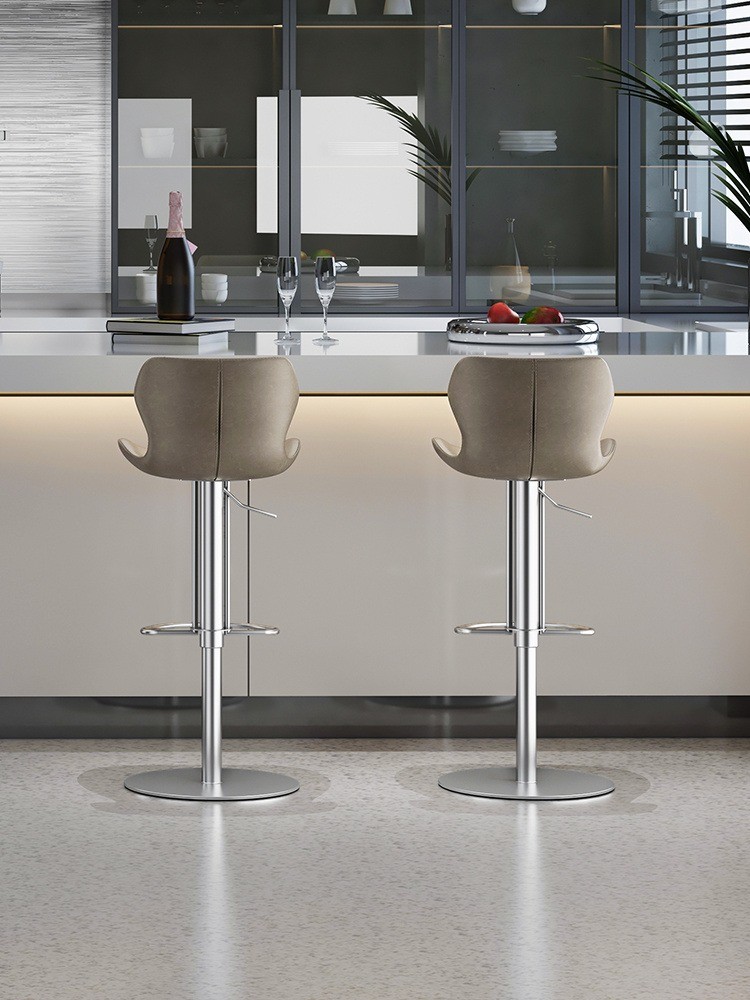 Hotel Restaurant Lift Swivel Bar Stool Light Luxury Home Bar Club Chairs