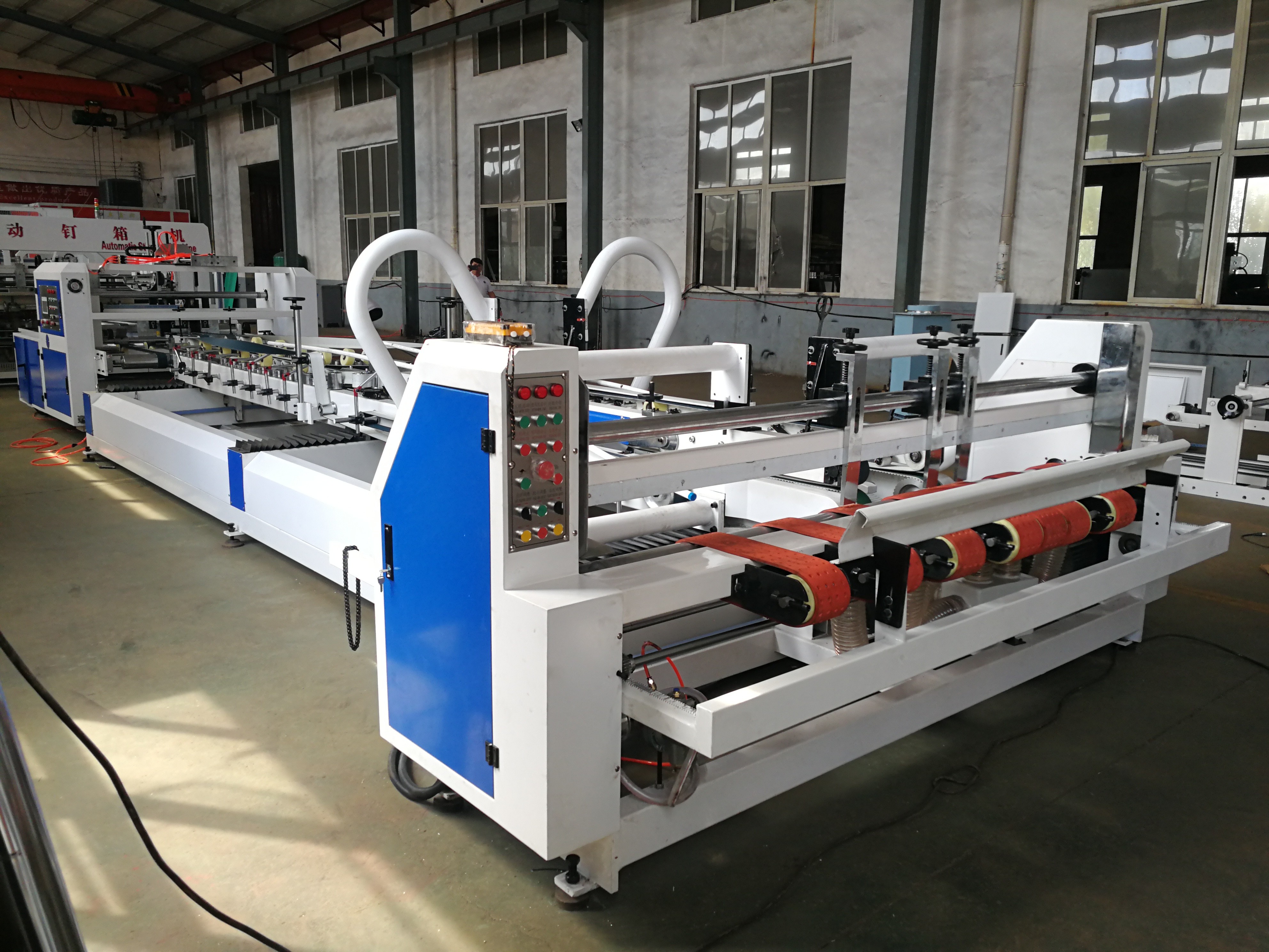 Adjustable Automatic Folder Gluer Stitcher Machines Used In Making Corrugated Boxes