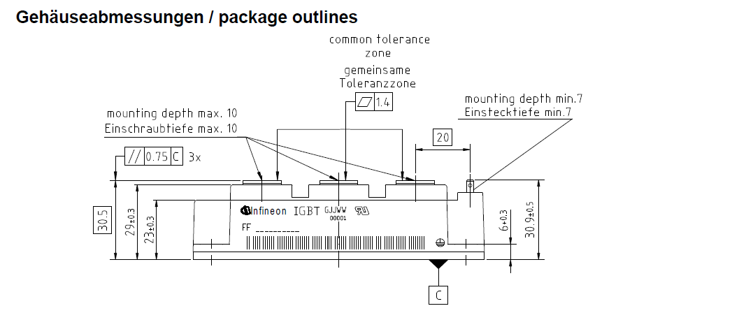 FF400R07KE4 IGBT Modules 400A 650V High Short Circuit Capability