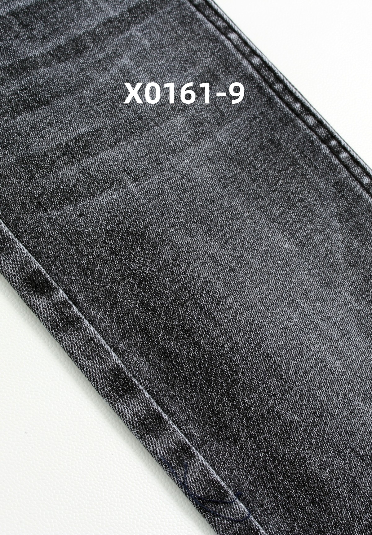 10.5 Oz Black High Stretch Warp Slub Denim Fabric For Jeans