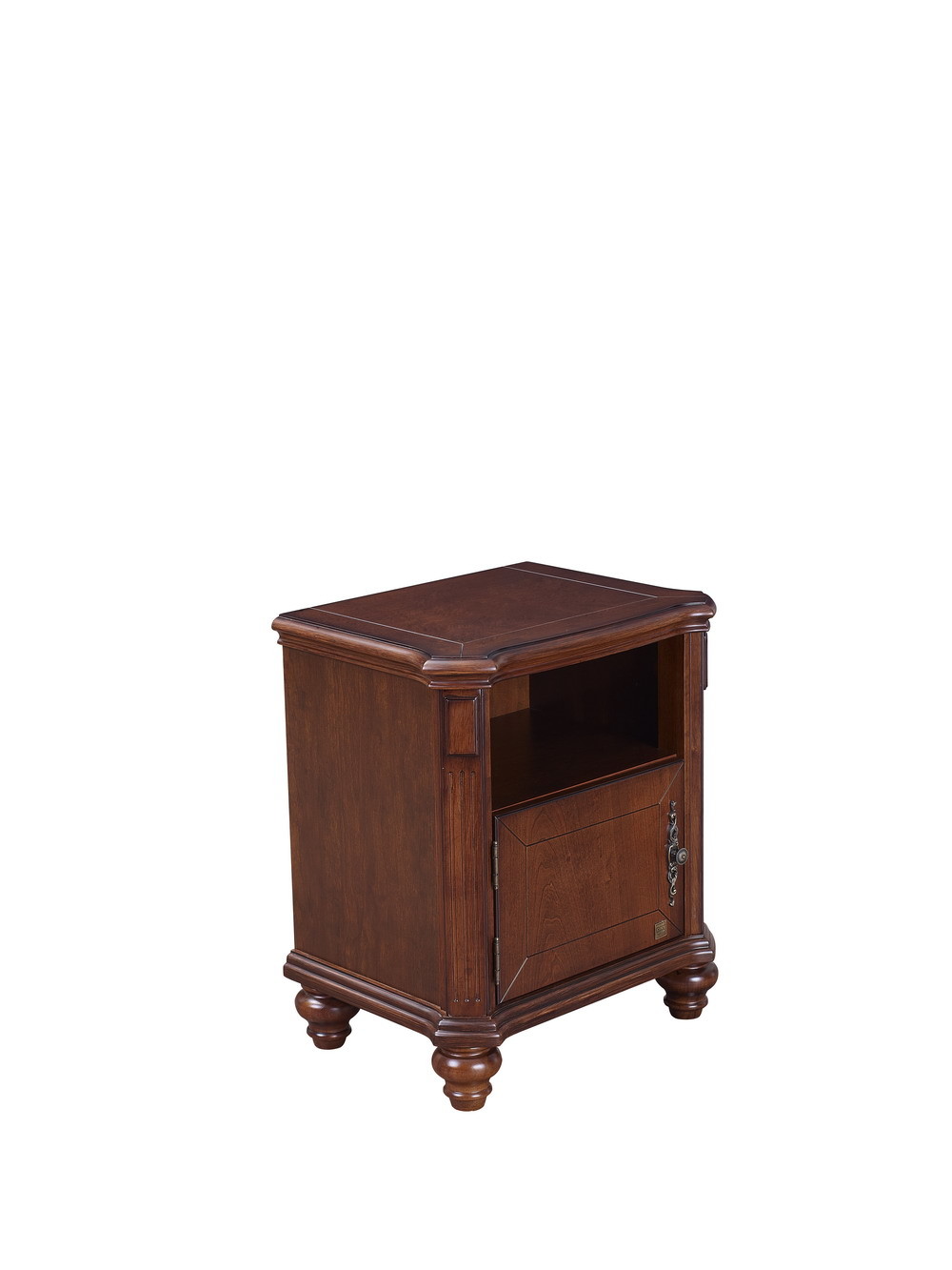 Rubber Wood Furniture Thailand solid wood King/Queen Bed in Leisure American style with Nightstand and Wardrobe