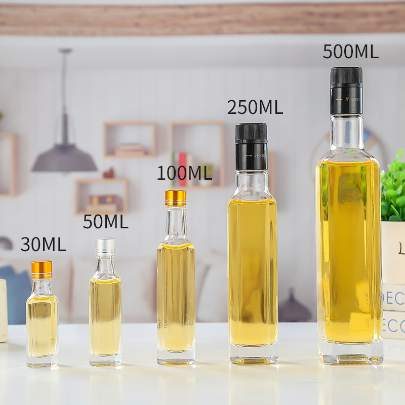 Glass Olive Oil Distribution Bottle for Kitchen Custom Glass Bottle 50ml 100ml 500ml