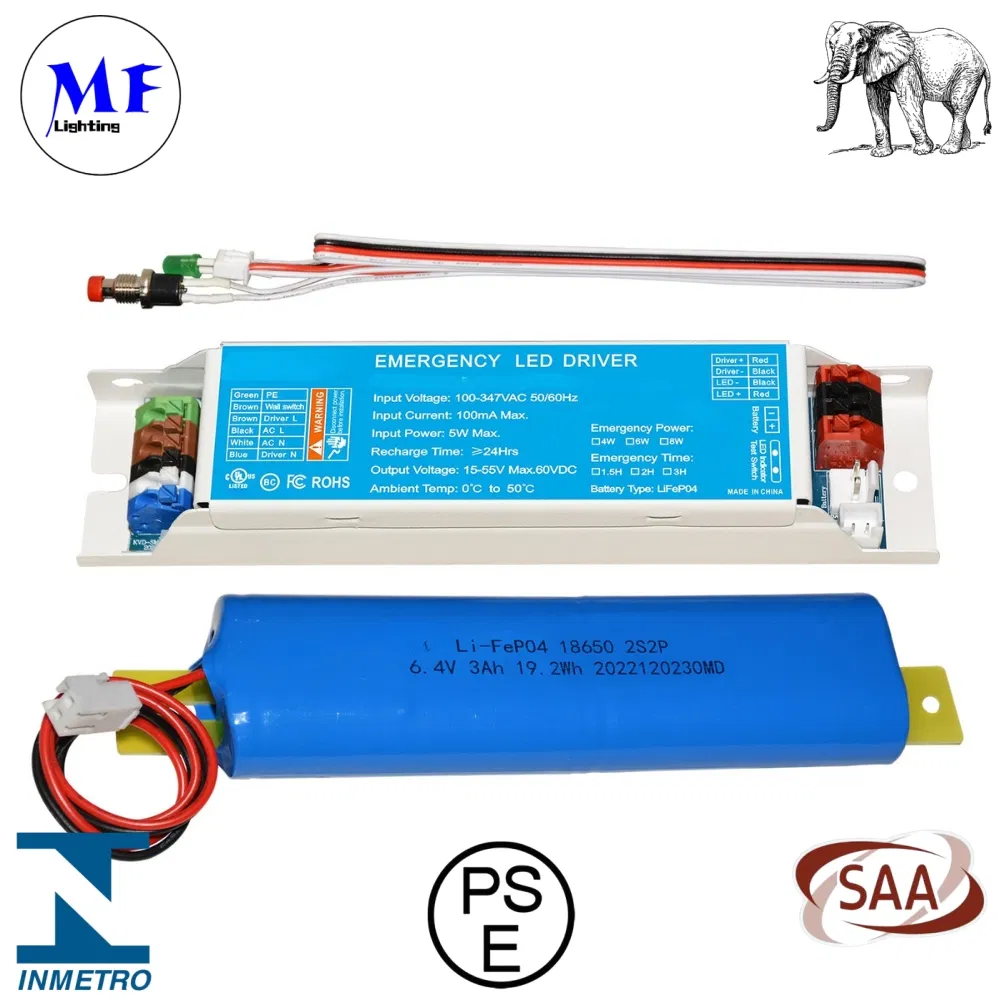 Factory Price 10W 100-277VAC UL924 CSA Li-ion Auto Test 5 Year Warranty Down Light Ceiling Light Panel Light Panic Light Ballast Powerpack for Emergency Case